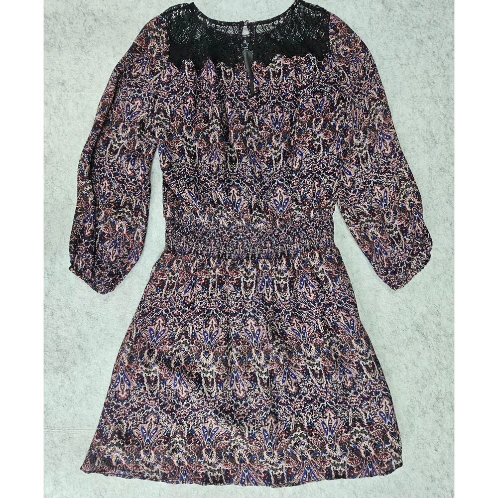 Joie Mini Dress, Black Lace, Elastic Waist, Womens Sz S - Picture 8 of 13